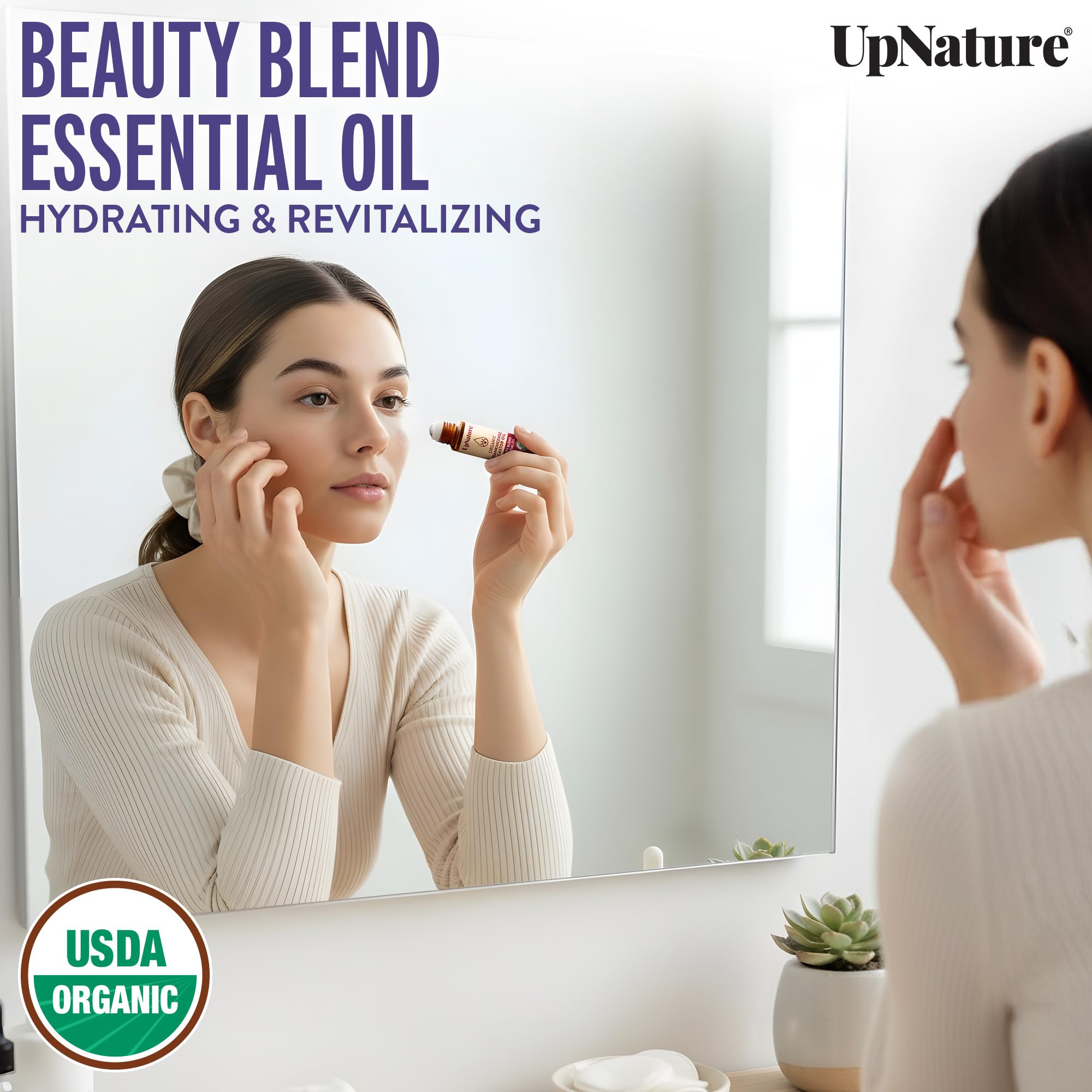 UpNature Essential Oil Roll-On Set – Calm, Beauty & Breathe | Self-Care Gifts