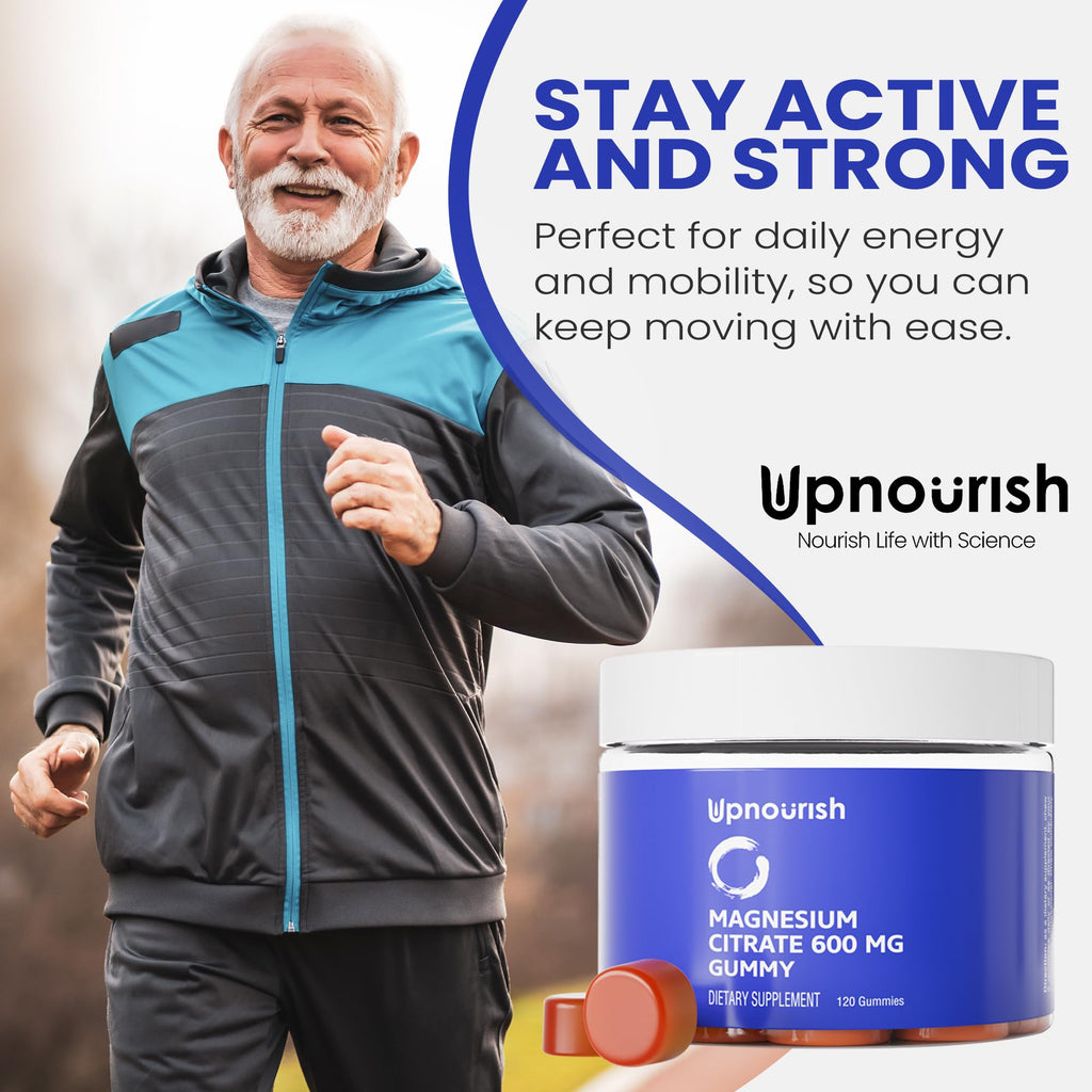 UpNourish Magnesium Gummies – 600mg Magnesium Citrate for Adults & Kids