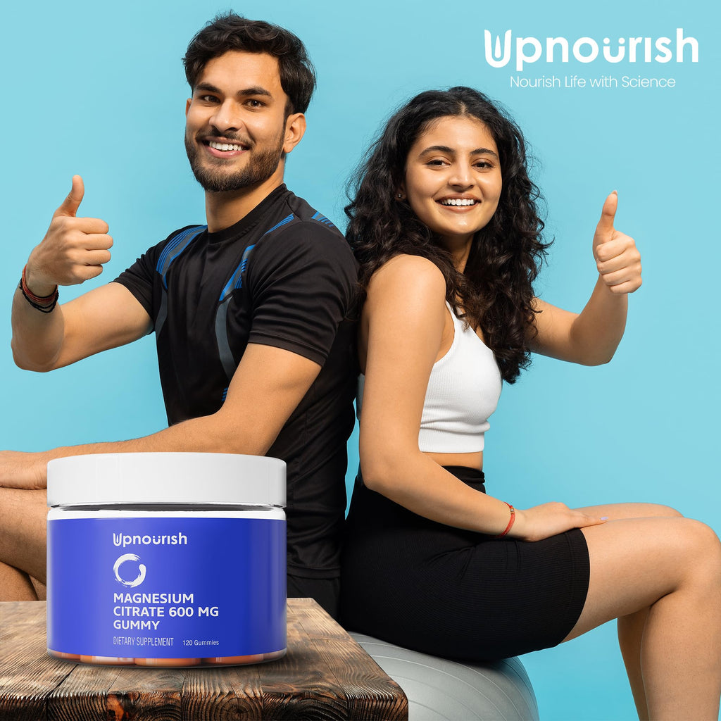 UpNourish Magnesium Gummies – 600mg Magnesium Citrate for Adults & Kids