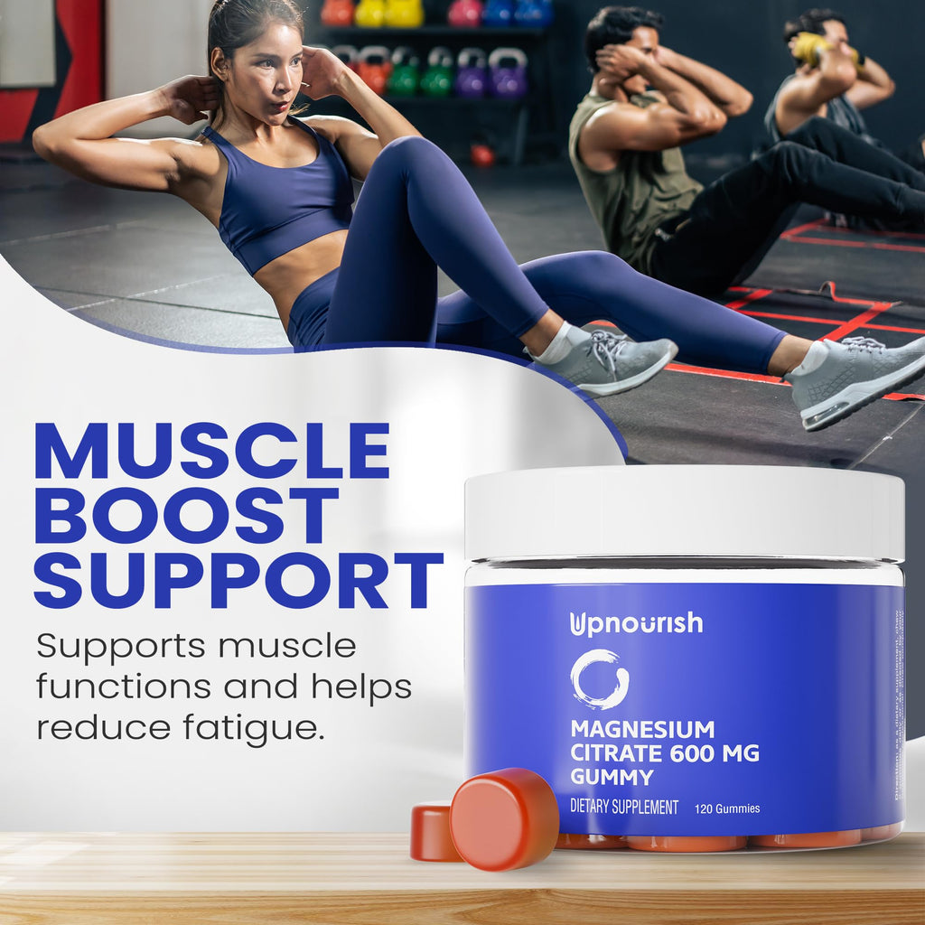 UpNourish Magnesium Gummies – 600mg Magnesium Citrate for Adults & Kids