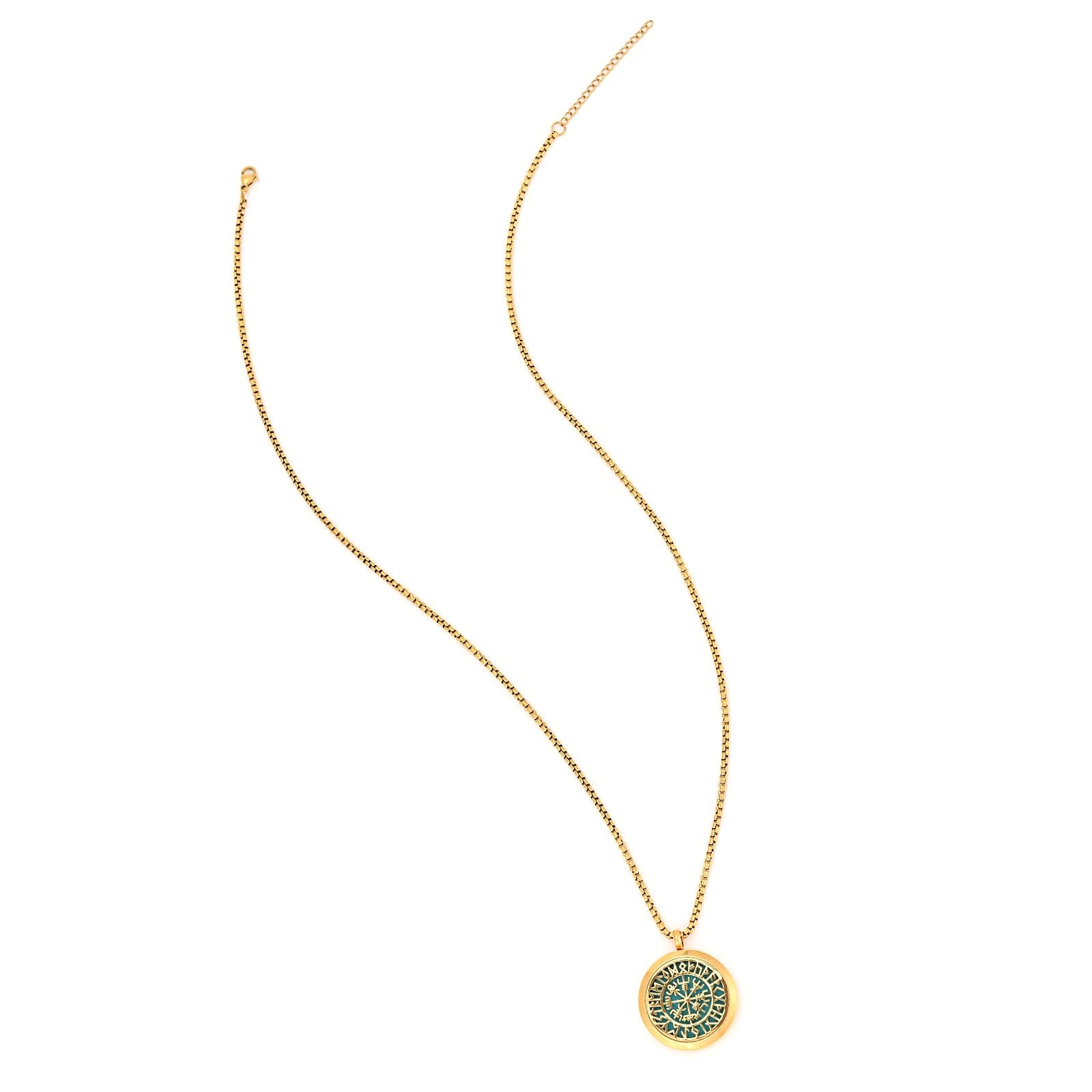 Upper Norse Vikings Amulet Diffuser Necklace – Gold Stainless Steel Locket for Aromatherapy