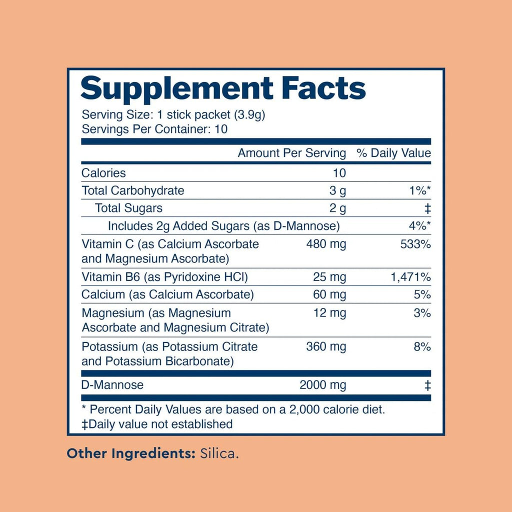 Uqora Flush - Urinary Tract Support Drink Mix with D-Mannose, Vitamin C, B6 & Minerals (10 Pack) - Gluten-Free & Vegan - Unflavored