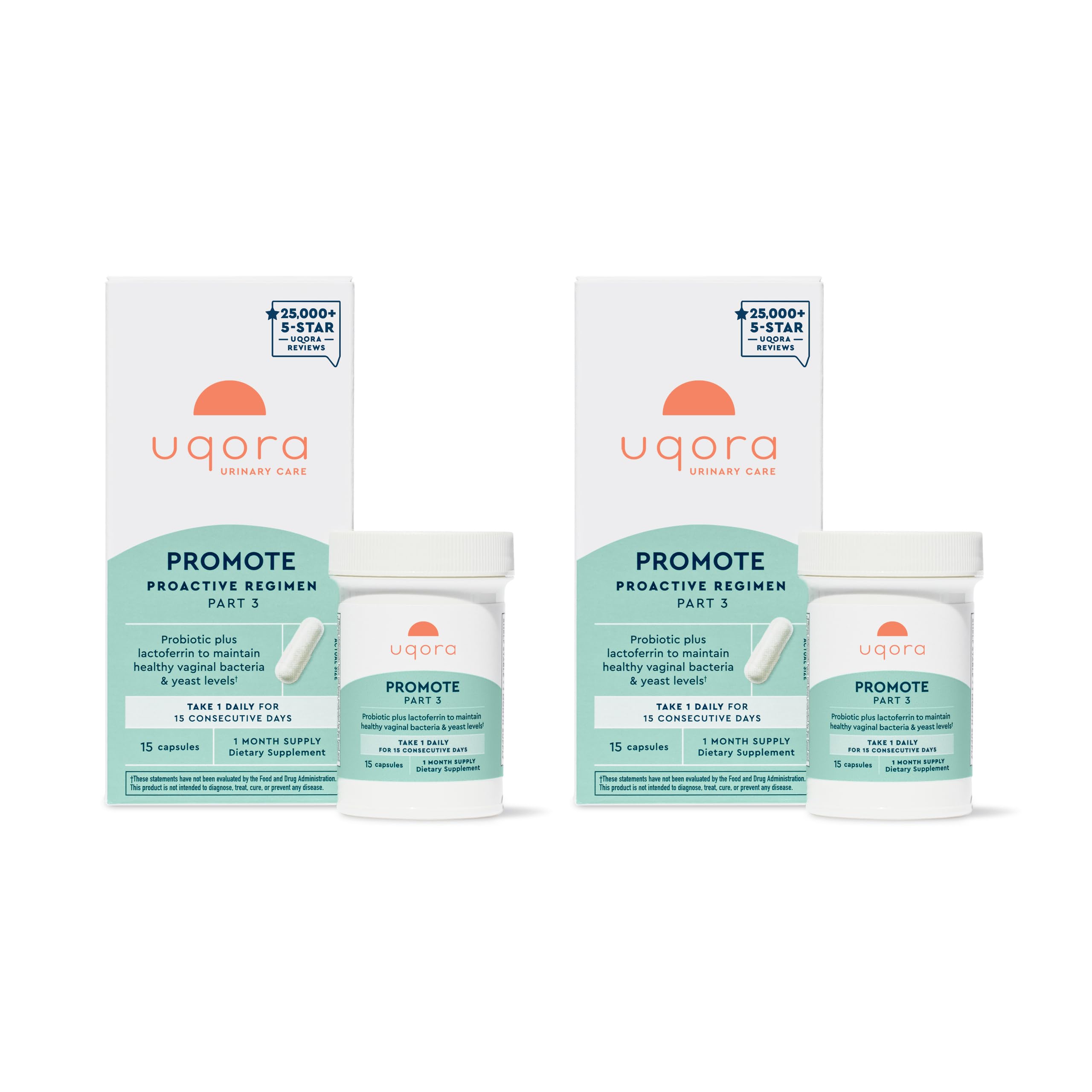 Uqora Promote Probiotic for Women – Vaginal Health Support | Gluten-Free, 2 Pack, 30 Capsules
