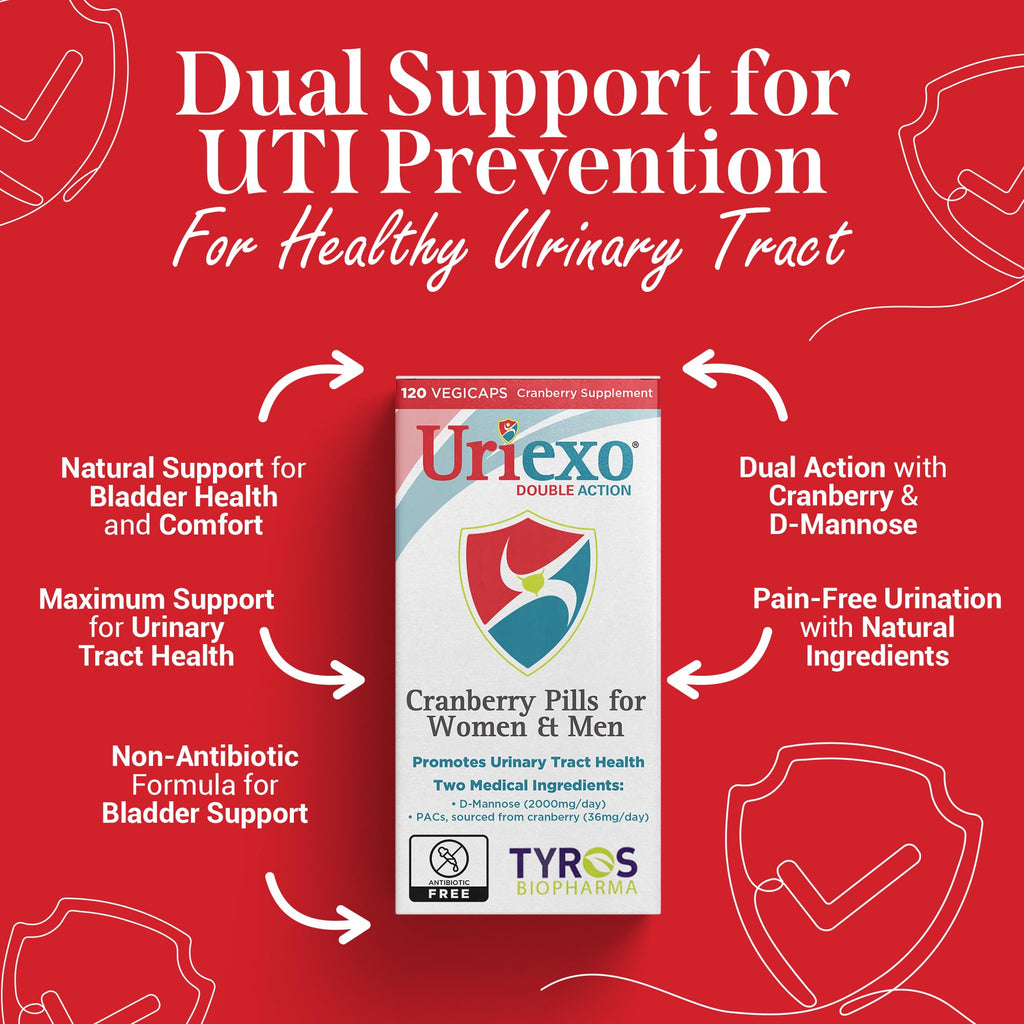 Uriexo Double Action Capsules – Cranberry & D-Mannose for Urinary Health (30 Days)