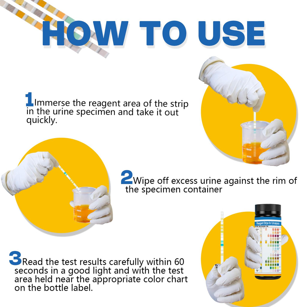 14-Panels Urinalysis Test Strips | 120 Strips, Urinalysis and Detection for Kidney, Liver, UTI, Ketosis - SG, PRO, BIL, KET, CRT +9 More
