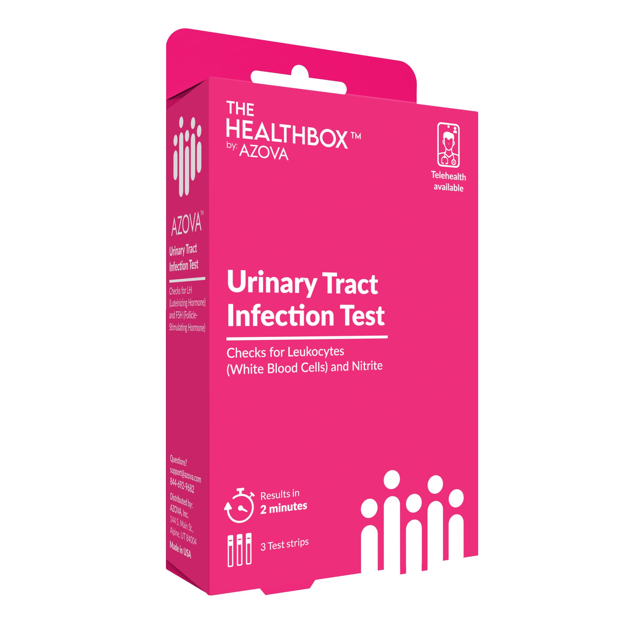 Urinary Health Test Strips – At-Home Wellness Kit for Men, Women & Children | 2-Minute Results | Non-Invasive | 3 Tests | HSA/FSA Eligible by AZOVA