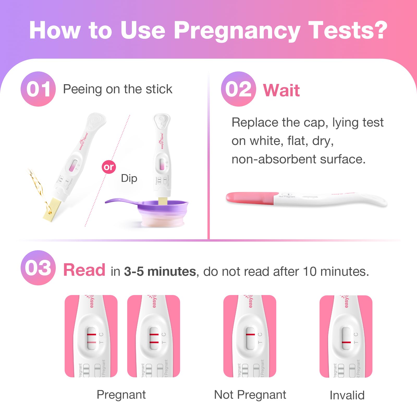 Easy@Home Ovulation & Pregnancy Test Kit – 50 Strips, 3 Tests, 2 Collapsible Cups for TTC