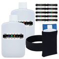 14 Pcs Urine Test Complete Kit – 2 White Bottles, Gel Bag, 10 Temperature Strips, Neoprene Bag & Leg Straps