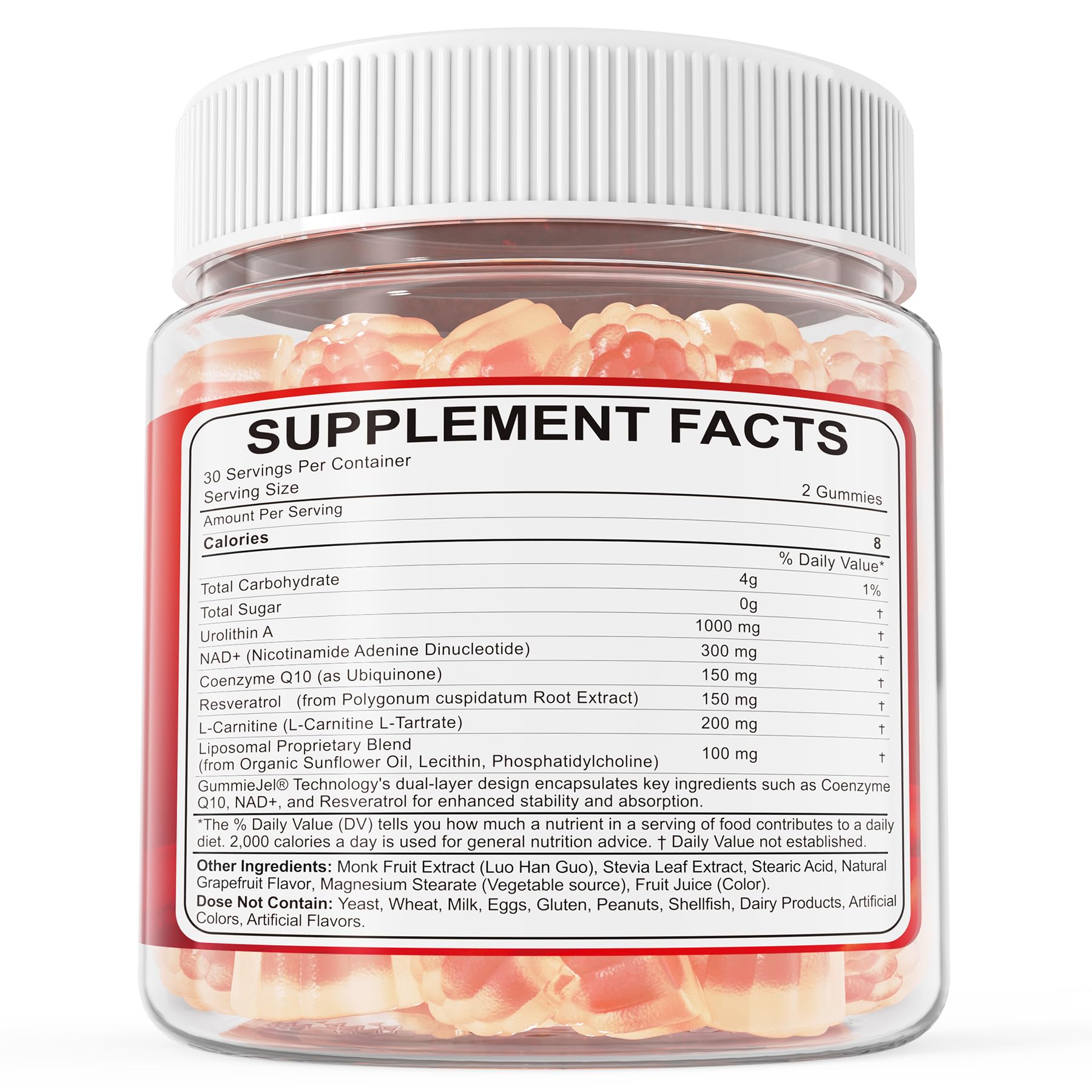 Urolithin A Gummies - 1000mg Liposomal, Longevity, Energy (Vegan)