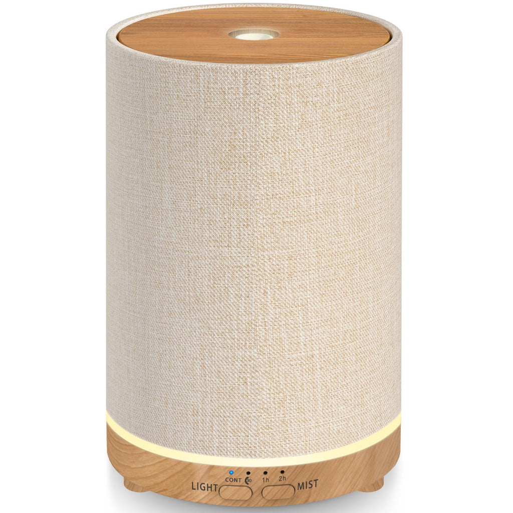 URPOWER 100ML Essential Oil Diffuser with Linen Cover – 7 Color Lights
