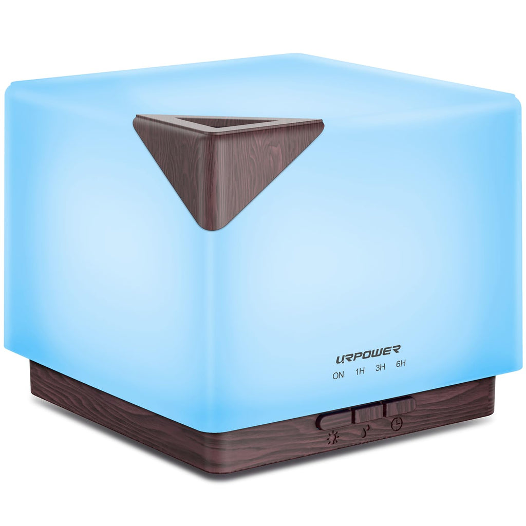 URPOWER 700ml Aromatherapy Essential Oil Diffuser – Ultrasonic Humidifier, 7 LED Colors, 4 Timers