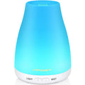 URPOWER 2nd Version Essential Oil Diffuser – 7 Color LED Lights, Auto Shut-Off, White
