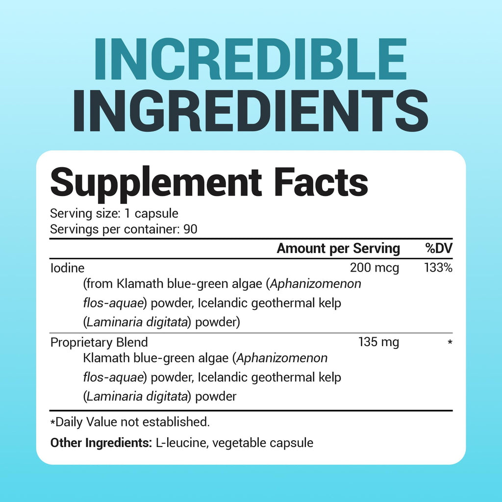 Dr. Berg Sea Kelp Enhanced Iodine – 200 mcg, 90 Capsules