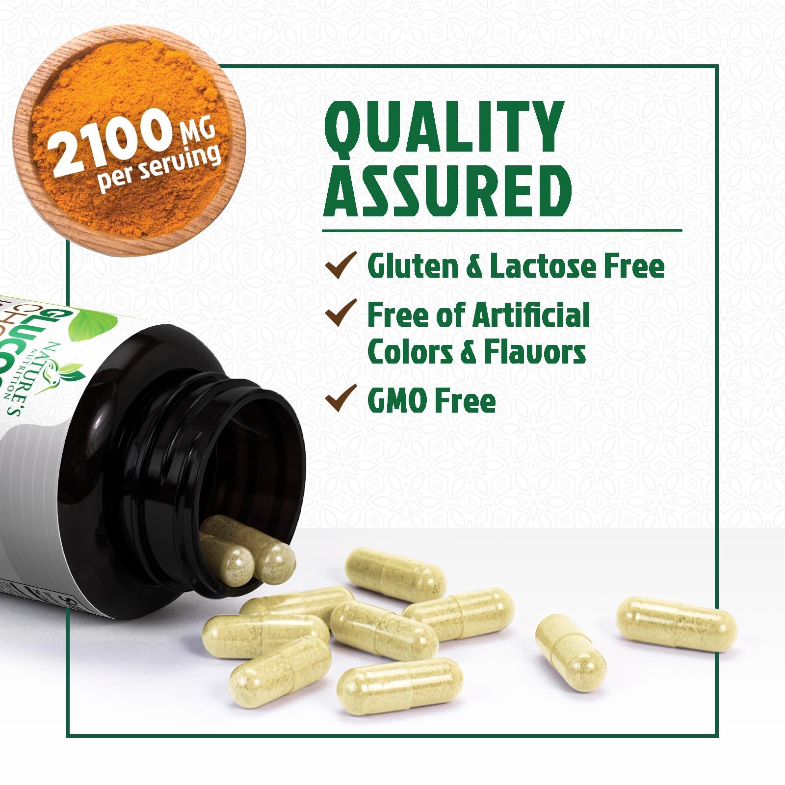 Glucosamine Chondroitin MSM 2100mg – 3x Strength Joint Support for Men & Women | Turmeric & Boswellia – 180 Capsules