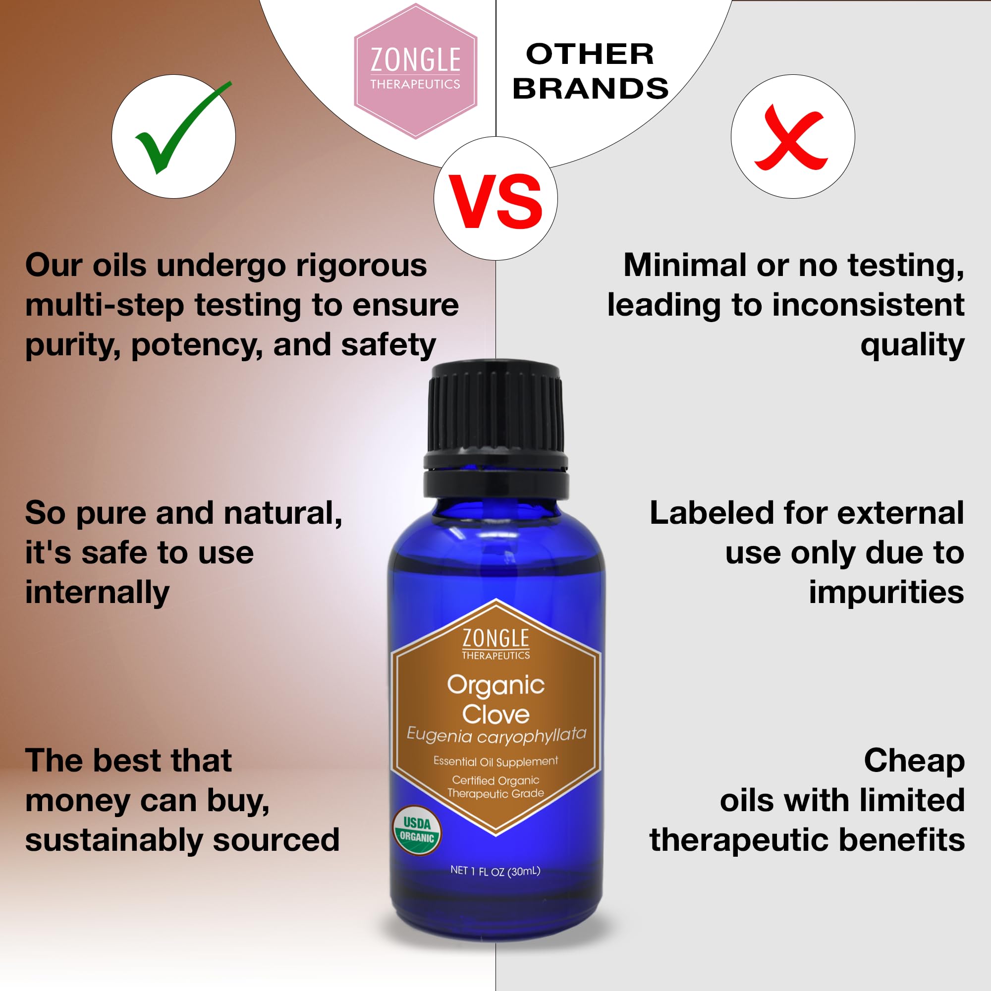 Organic Clove Oil – Food Grade for Teeth & Gums (1 OZ) | Zongle Therapeutics