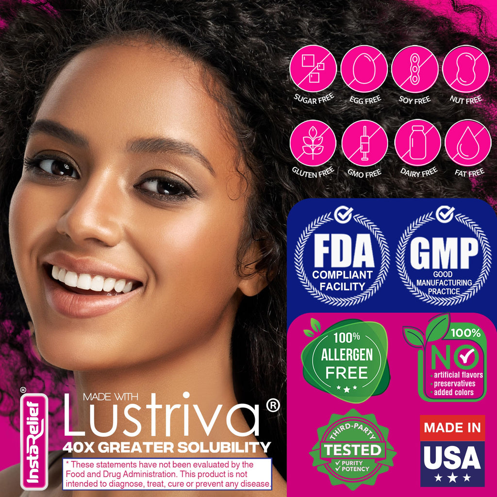 InstaRelief® Hair Growth with Lustriva® – Clinically Shown to Grow Thicker Hair in 3 Weeks