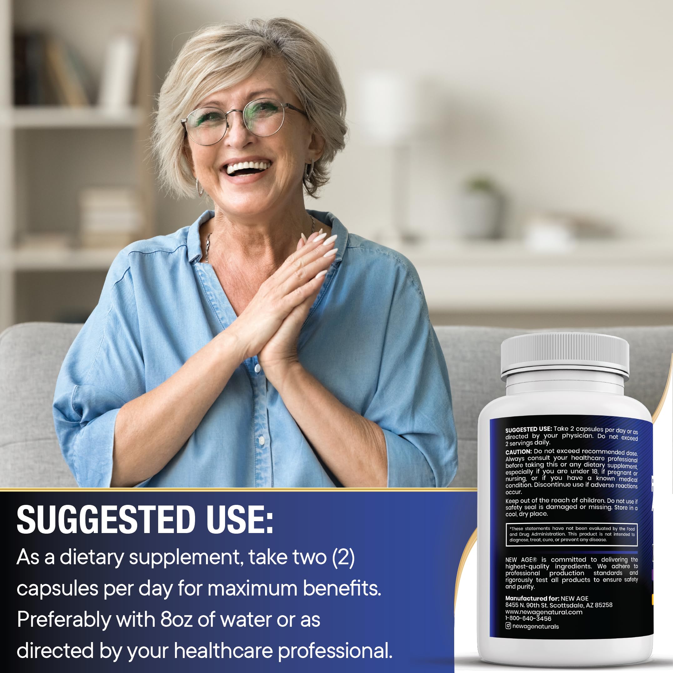 NEW AGE DHEA Supplement - Pregnenolone for Men & Women with DIM, Vitamin D3 5000 IU - 120 Count