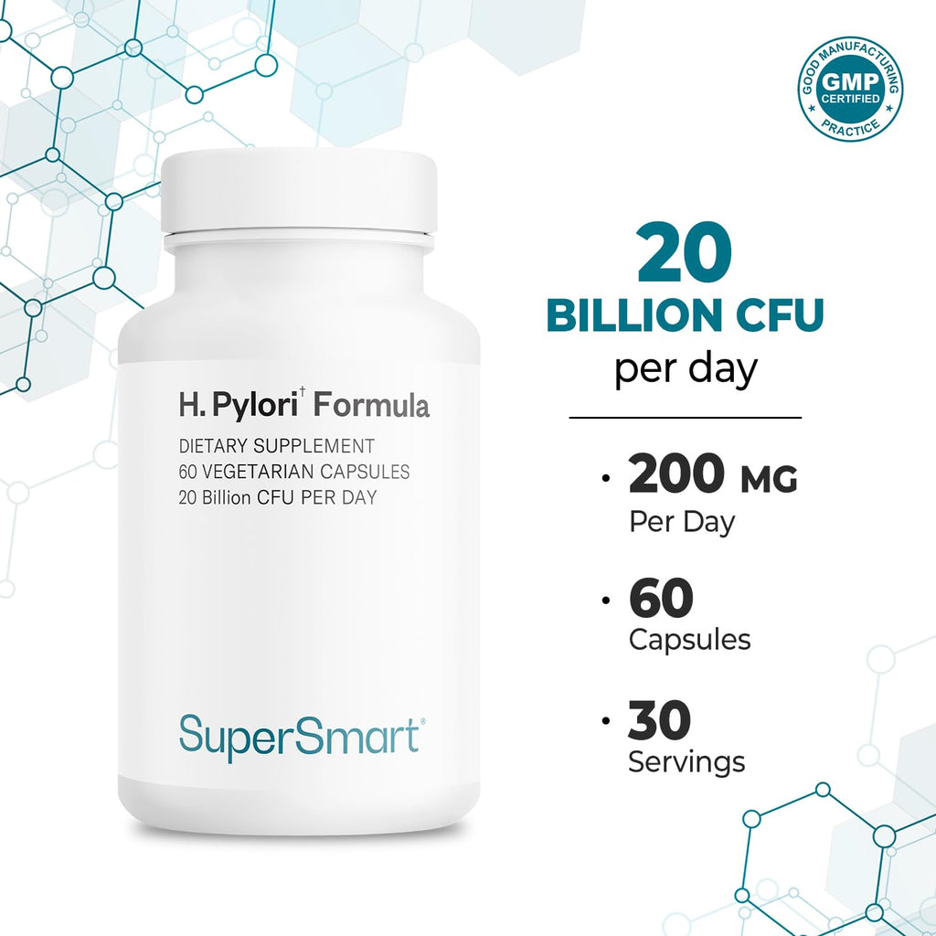 Supersmart H. Pylori Formula – 20 Billion CFU Daily Probiotic (Pylopass DSM17648)