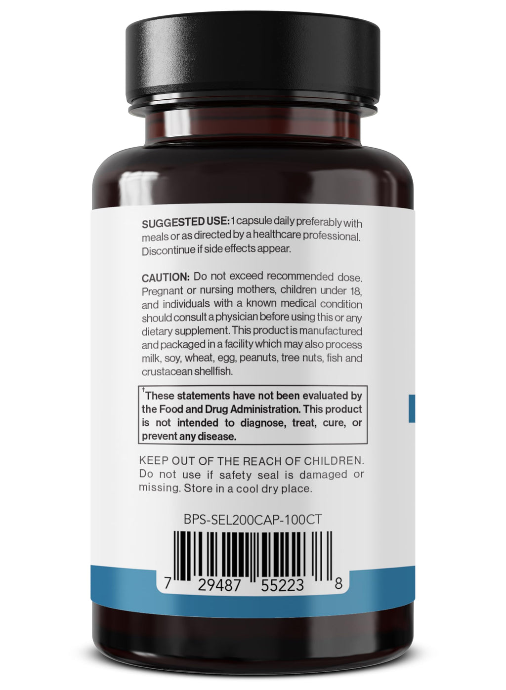 Better Place Selenium 200mcg | 100 Vegetarian Capsules | Immune Support & Thyroid Health