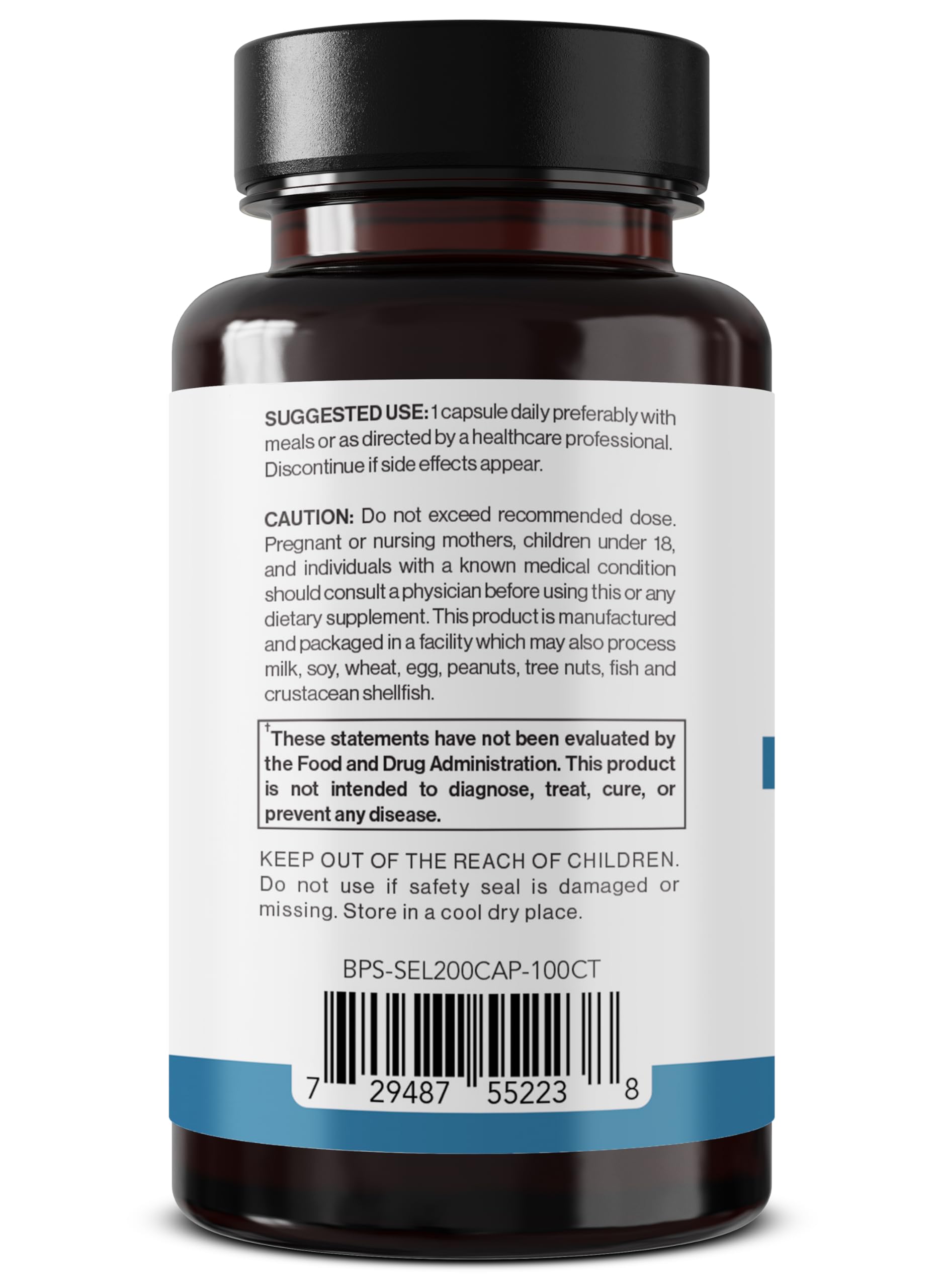 Better Place Selenium 200mcg | 100 Vegetarian Capsules | Immune Support & Thyroid Health