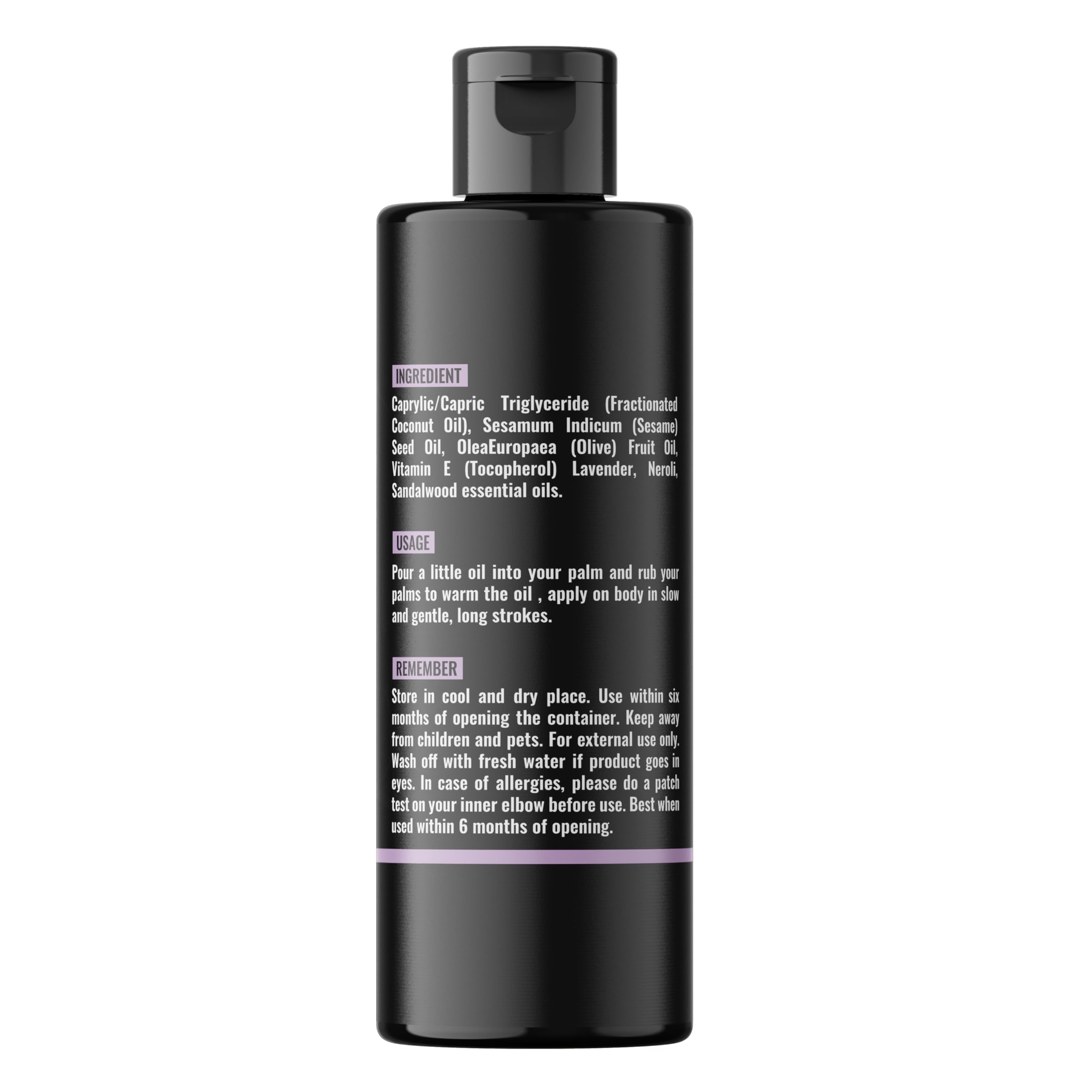 Organic Lavender Floral Edible Full Body Massage Oil - Relaxing, Calming | No Stain & Non-Sticky | 4.05 Fl Oz