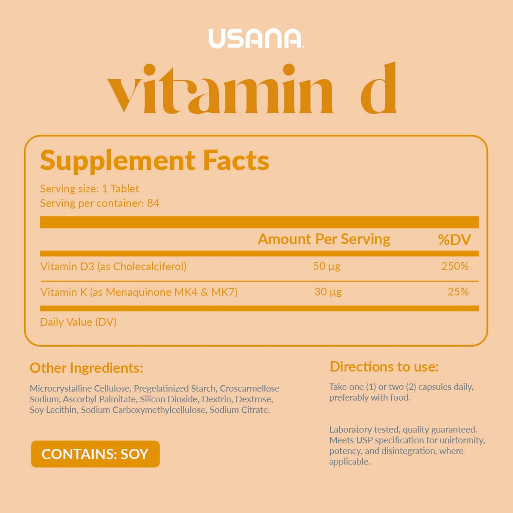USANA Vitamin D 2000 IU – Immune Support, 84 Tablets