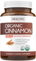 USDA Organic Ceylon Cinnamon Pills – 1000mg per Serving, Vegan & Non-GMO