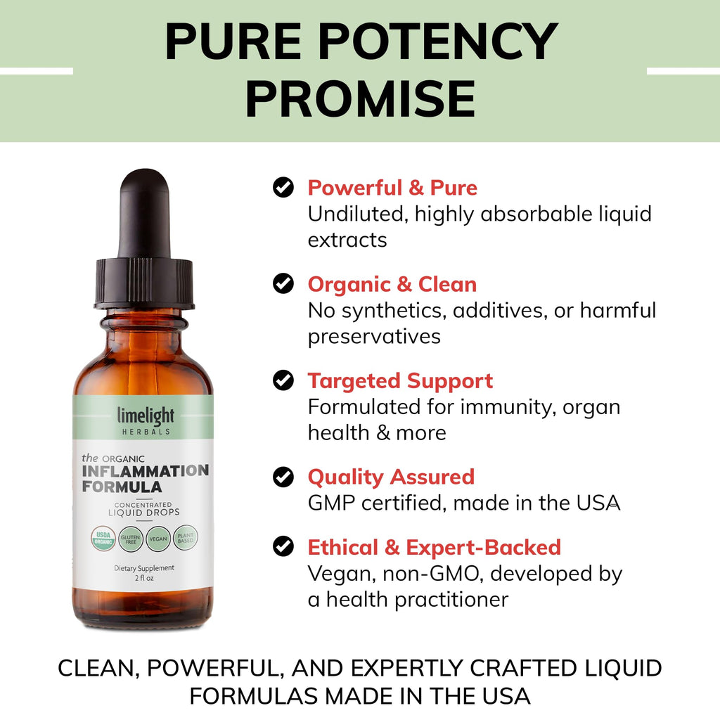 USDA Organic Inflammation Support – Turmeric Curcumin, Boswellia, Ginger Drops