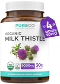 USDA Organic Milk Thistle Capsules - 300mg 30:1 Extract | 80% Silymarin for Liver Support