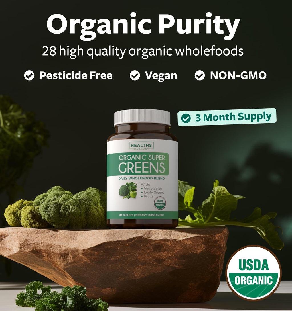 USDA Organic Super Greens – 28 Superfoods for Adults | Vegan & Non-GMO