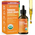 USDA Organic Turmeric Liquid Drops with Black Pepper – 1000mg Curcumin, 1oz