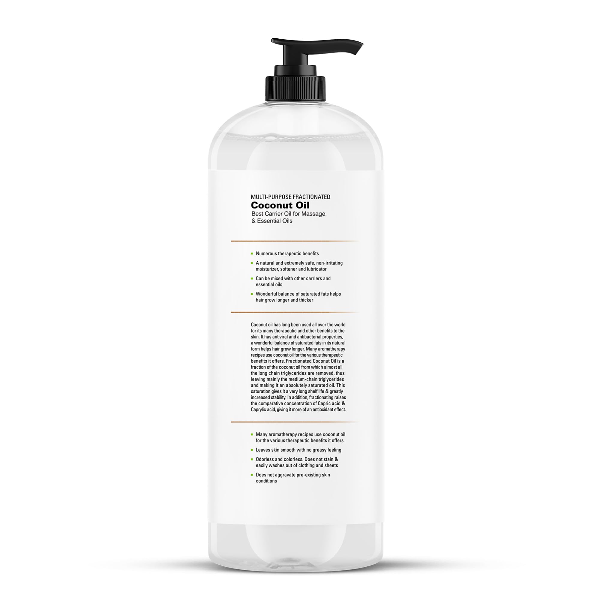 Majestic Pure Fractionated Coconut Oil – 16 oz Carrier Oil