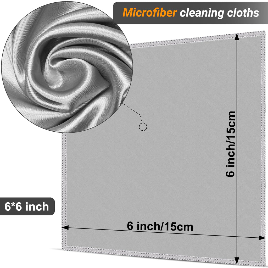 2-Sided Portable Glasses Cleaner Cloth Keychain | Reusable Microfiber Kit 6x6 in – Black