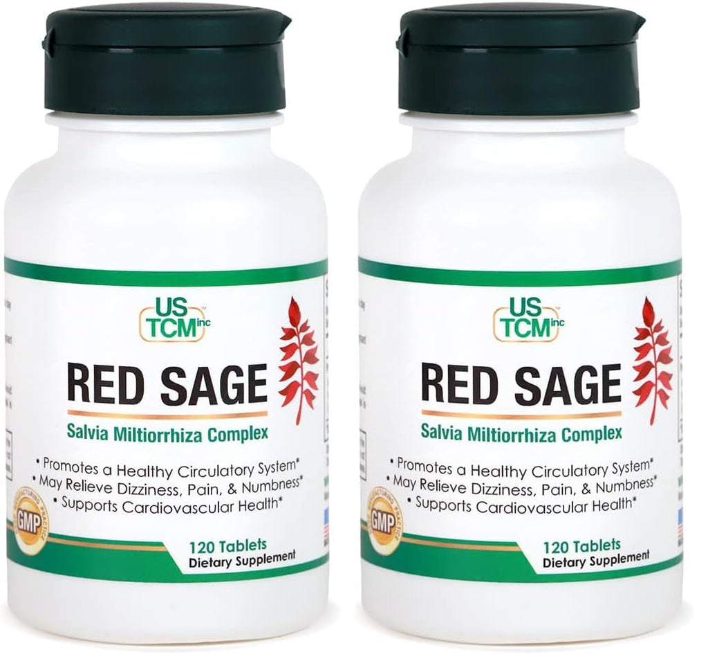 USTCM Red Sage Complex Tablets – Salvia Miltiorrhiza 120 Tablets (Pack of 2)