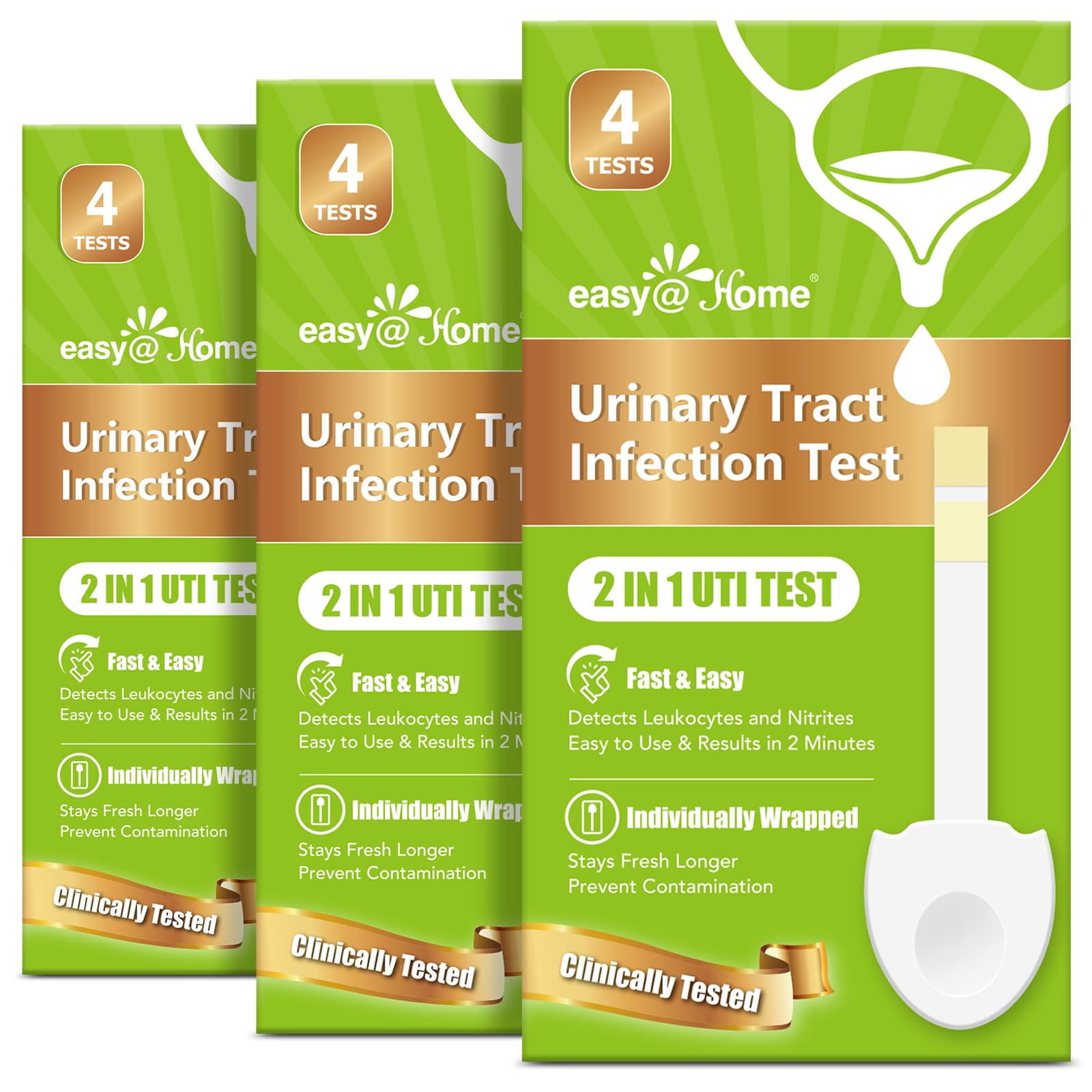 Easy@Home UTI Test Strips for Women – Leukocytes & Nitrites – 12 Pack OTC
