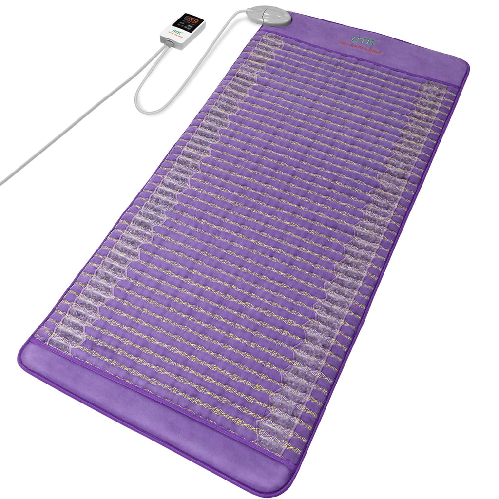 UTK 60x24 Amethyst Infrared Heating Pad – Full-Body Heat, 159°F, Auto-Off, 16 Timers, FSA/HSA Eligible