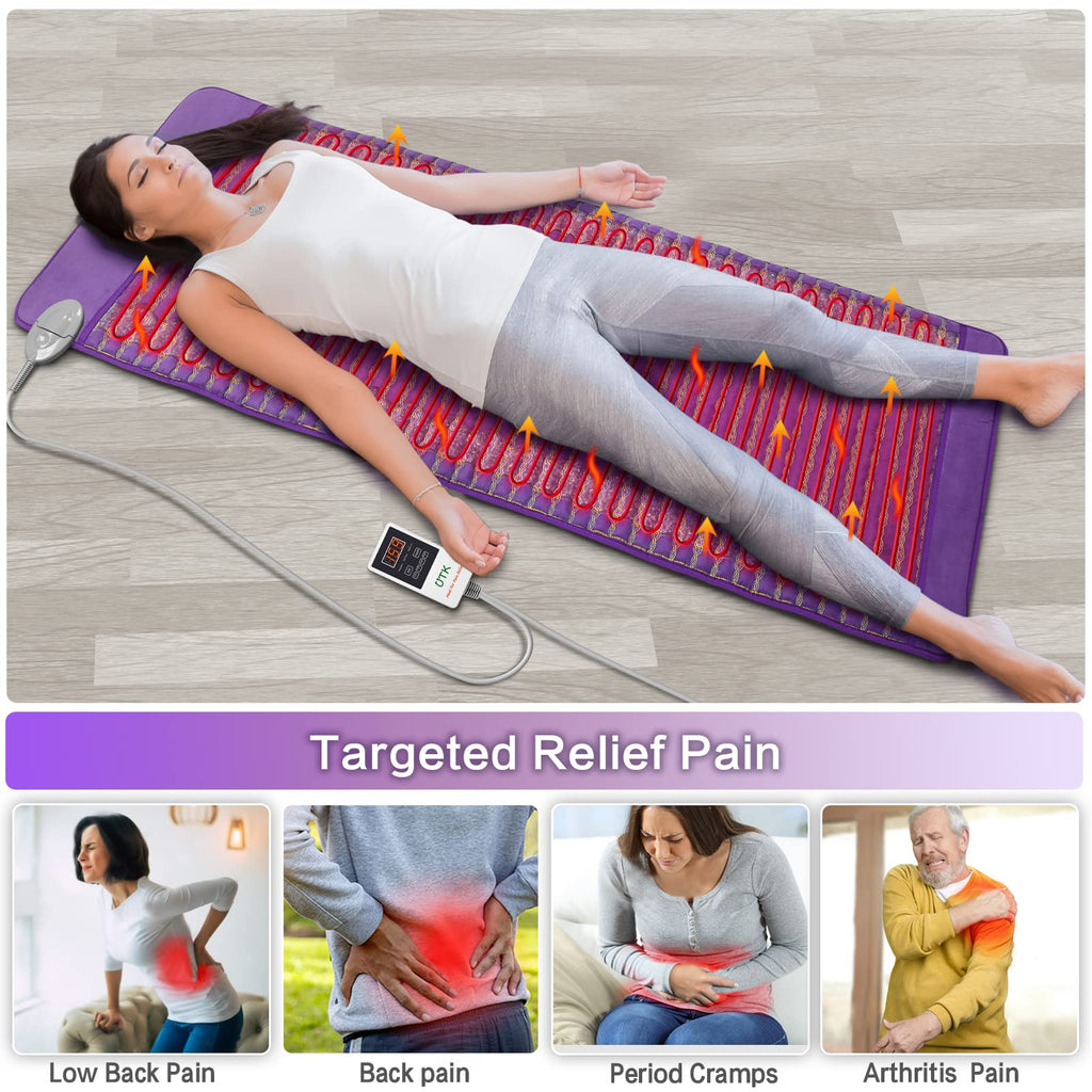 UTK 60x24 Amethyst Infrared Heating Pad – Full-Body Heat, 159°F, Auto-Off, 16 Timers, FSA/HSA Eligible