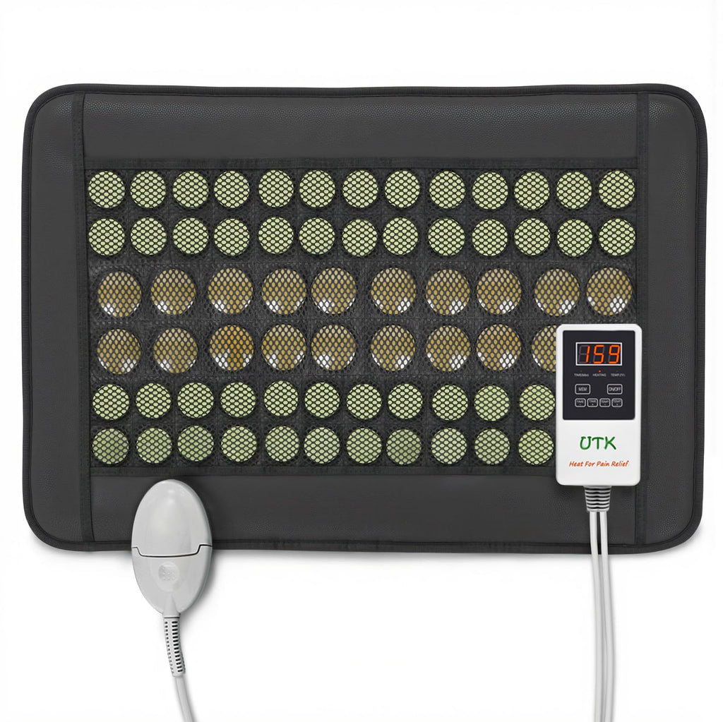UTK Heating Pad for Back – Deep Infrared Therapy with Jade & Tourmaline (Up to 159°F, 23.5 x 16 in)