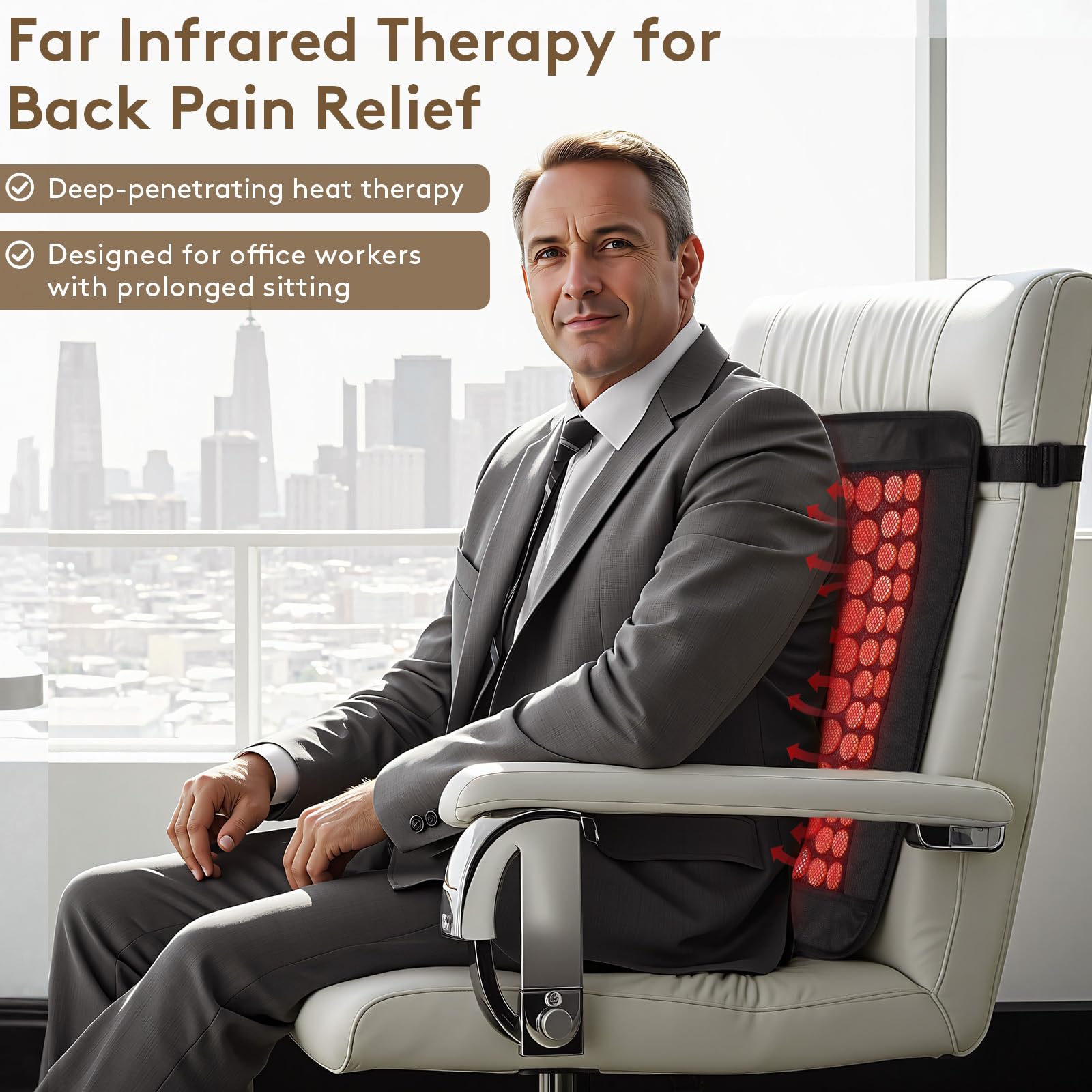 UTK Heating Pad for Back – Deep Infrared Therapy with Jade & Tourmaline (Up to 159°F, 23.5 x 16 in)