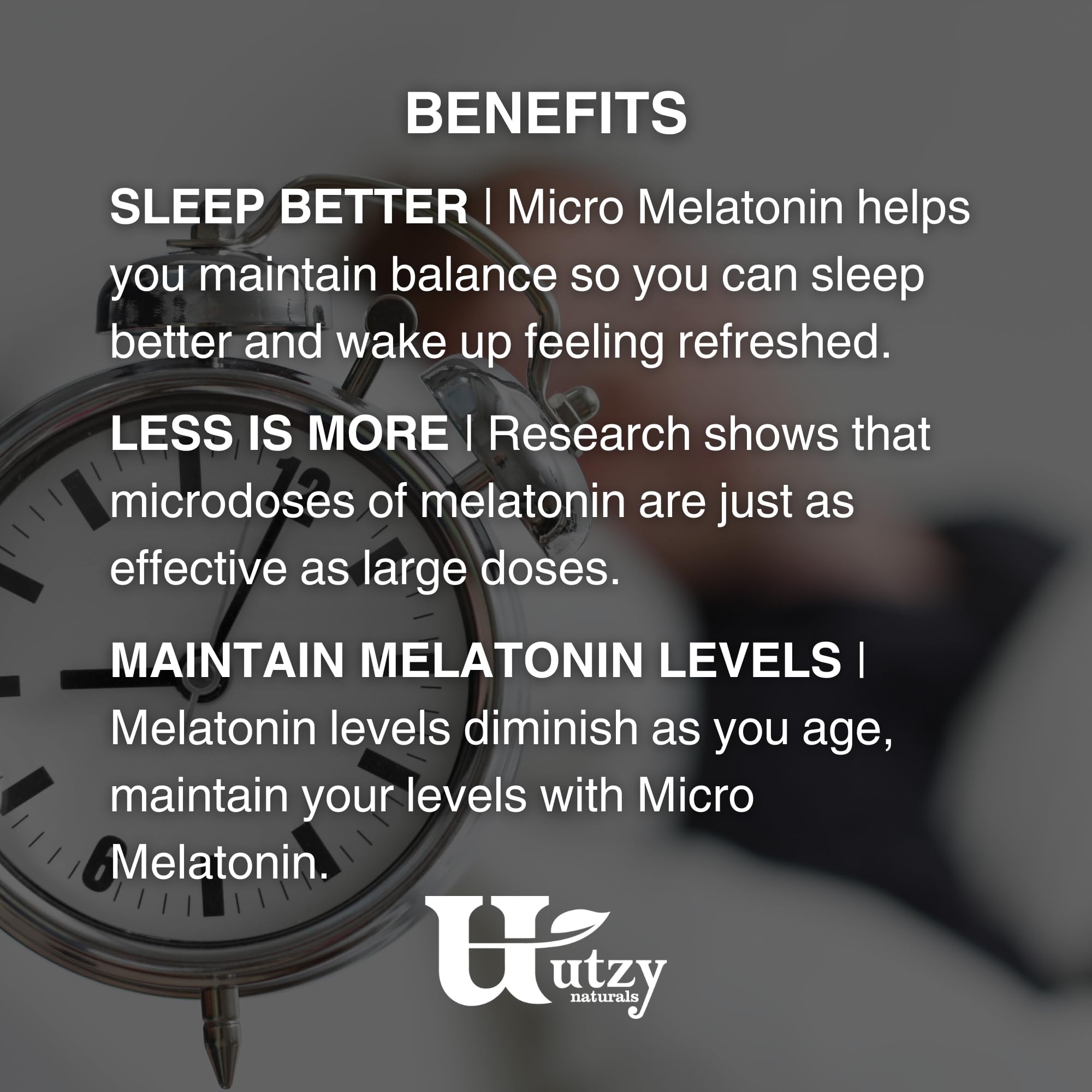 Utzy Naturals Micro Melatonin 250mcg | Natural Cherry | 120 Tabs