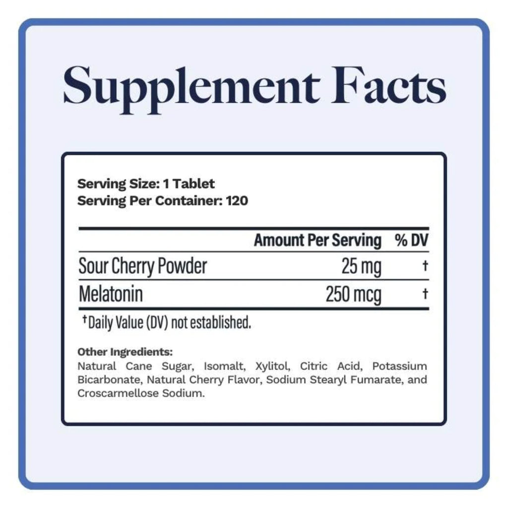 Utzy Naturals Micro Melatonin 250mcg | Natural Cherry | 120 Tabs
