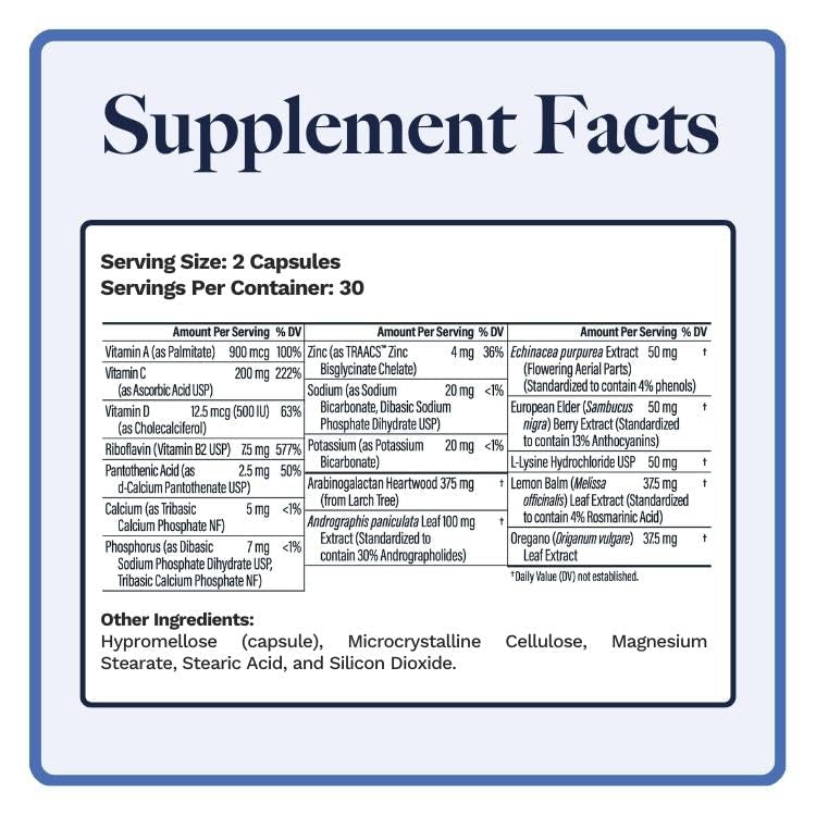 Utzy Naturals U-Mune Immune Support – Elderberry, Echinacea & Oregano | 60 Caps | Made in USA