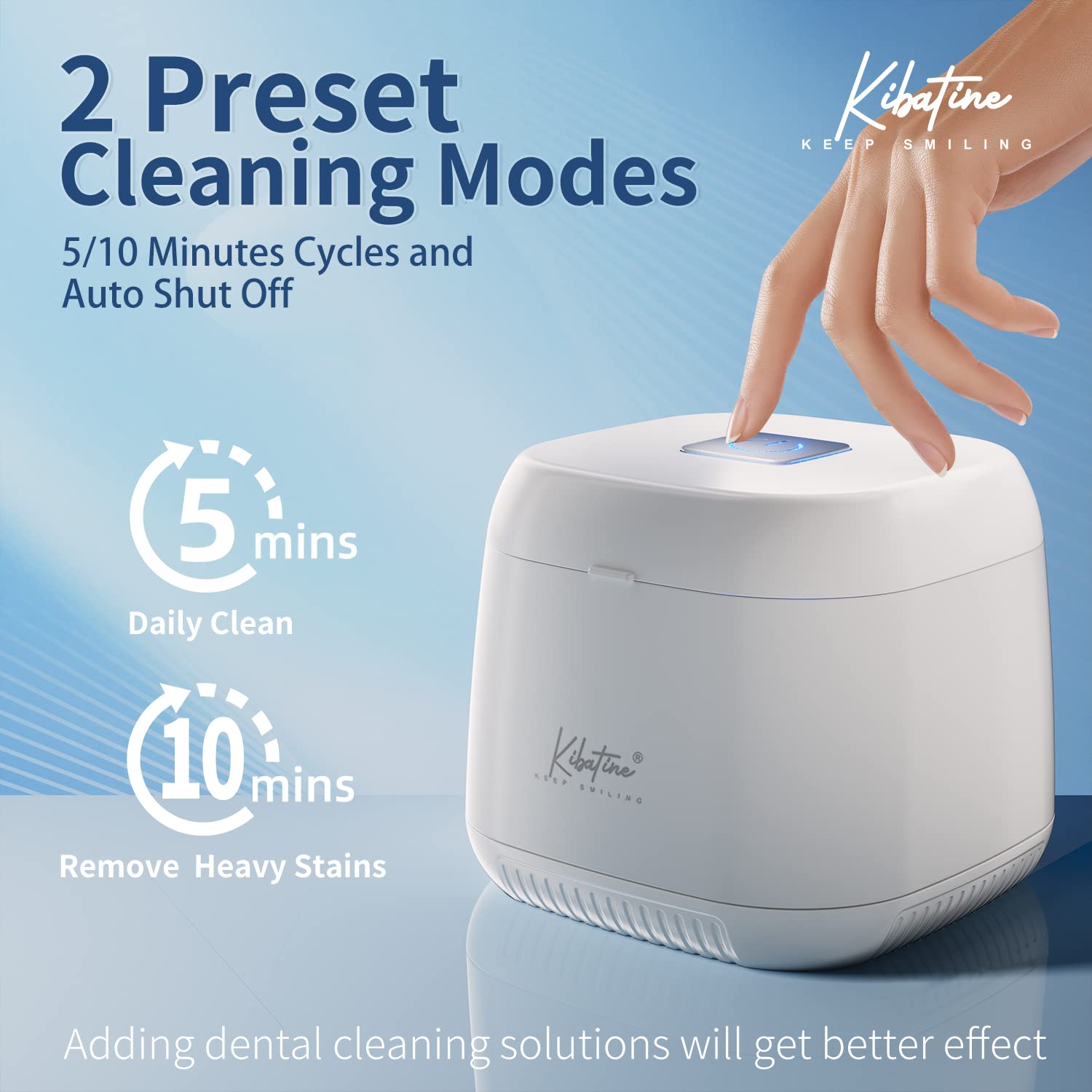 Ultrasonic Retainer Cleaner with UV Light – 45kHz Cleaning for Dentures, Aligners & Jewelry