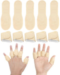 Uwbettry 10pcs Castor Oil Pack Wraps for Fingers - Reusable Self-Adhesive Finger/Thumb Castor Oil Compress (Organic Cotton)