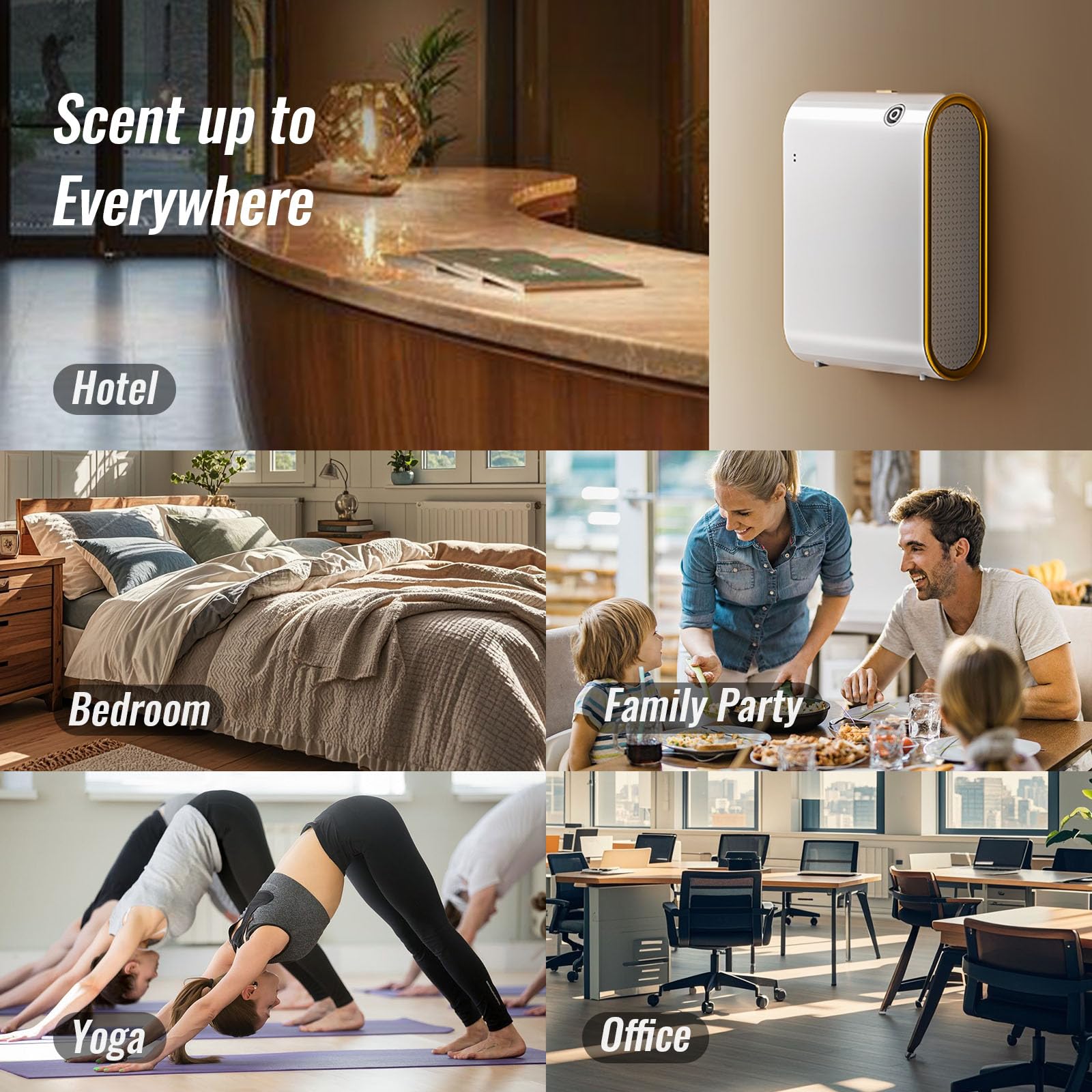 UXIKAPEEN Scent Air Machine – Waterless Diffuser for 1500 Sq Ft, Bluetooth App, White