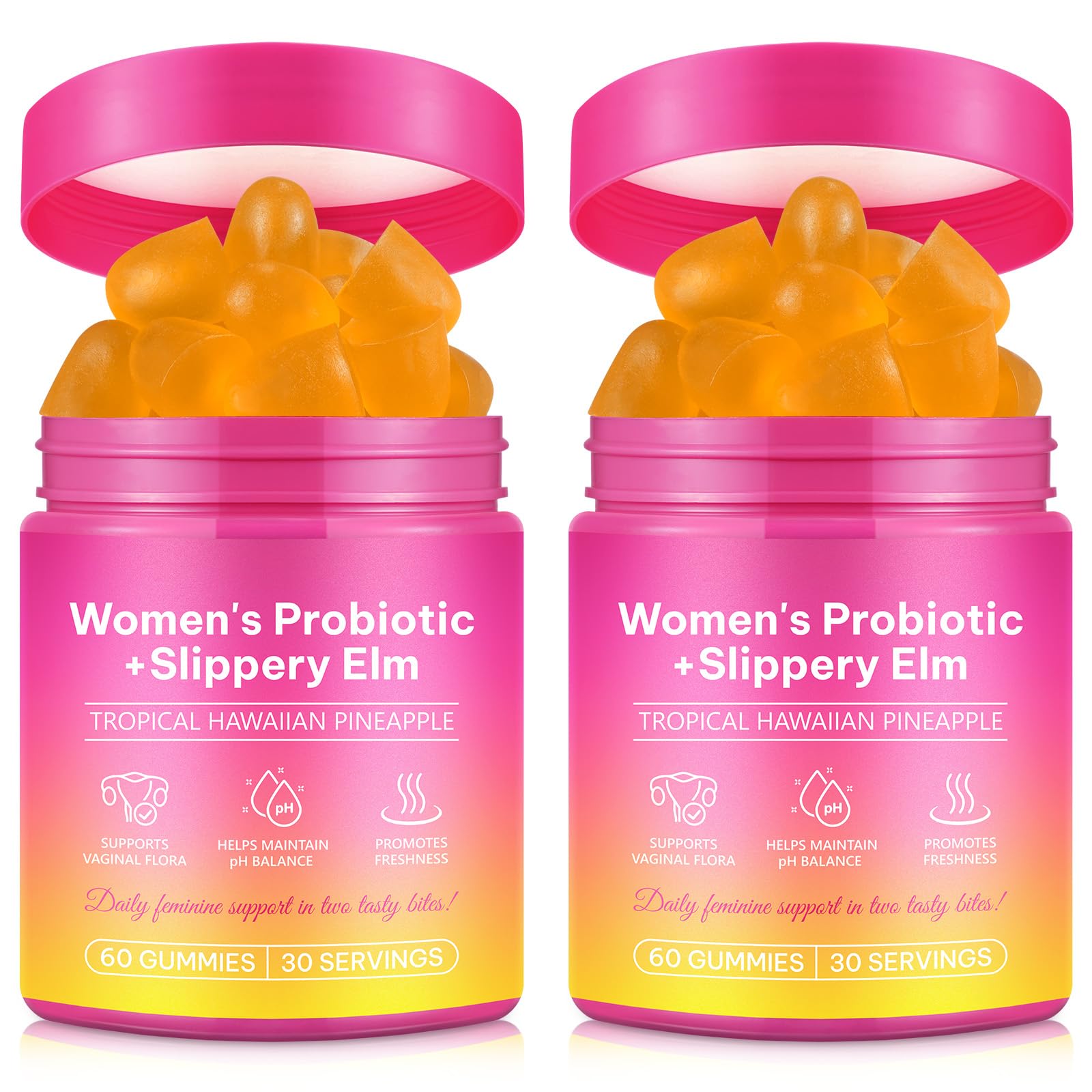 Vaginal Probiotics for Women Gummies - Digestive Health, pH Balance, Immune Support | Pineapple Flavor | Vegan, Gluten-Free | 120 Count