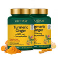 VAHDAM Turmeric Ginger 1900mg – 1500mg Curcuminoids, Black Pepper, 90 Capsules (Pack of 2)