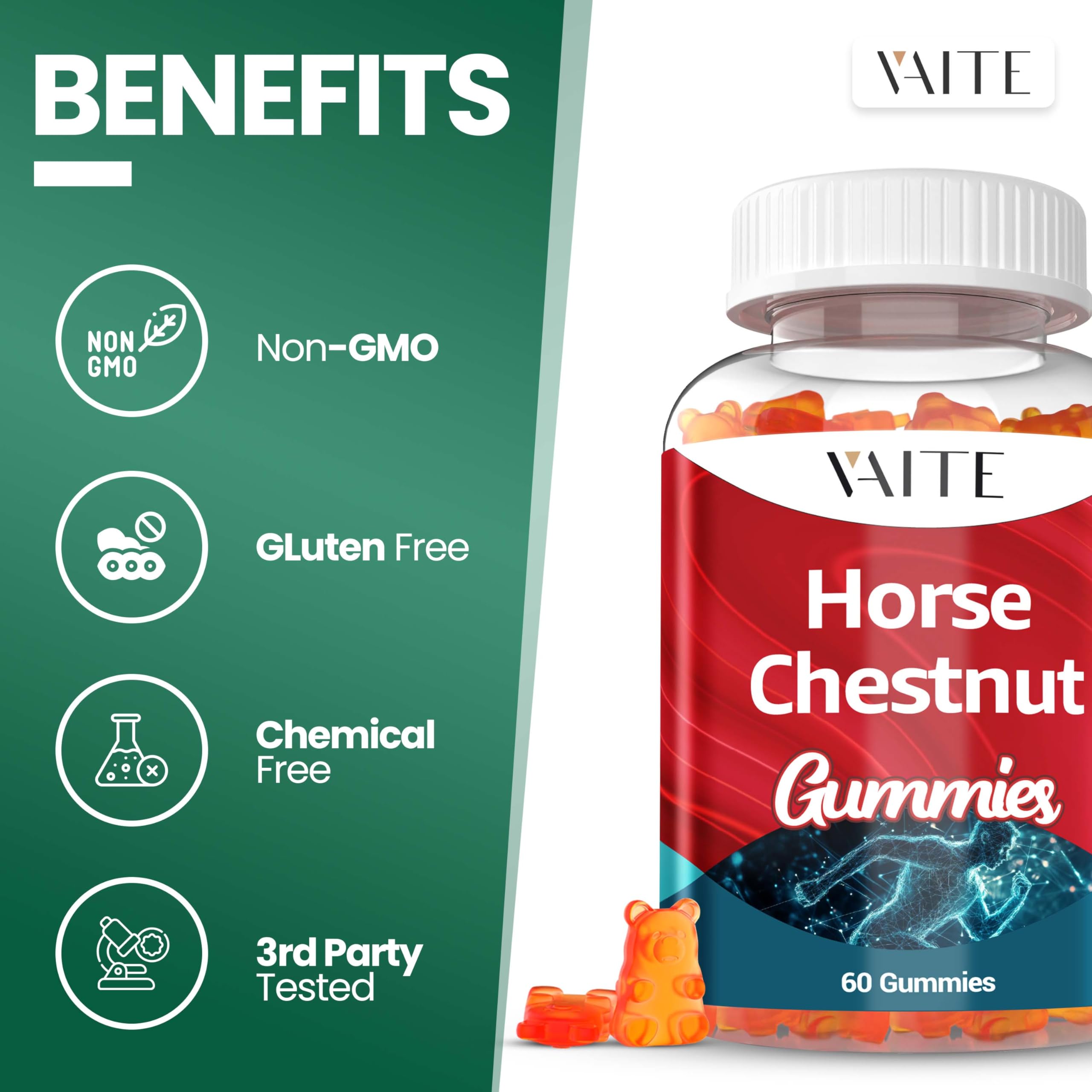 VAITE Horse Chestnut Extract Supplement – Vein Support, Leg Health, Non-GMO, Gluten Free