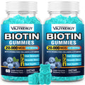 VAJYKEWJY 2 Pack Vegan Biotin Gummies – 20,000 mcg per Serving, Hair Skin Nails | 120 Gummies
