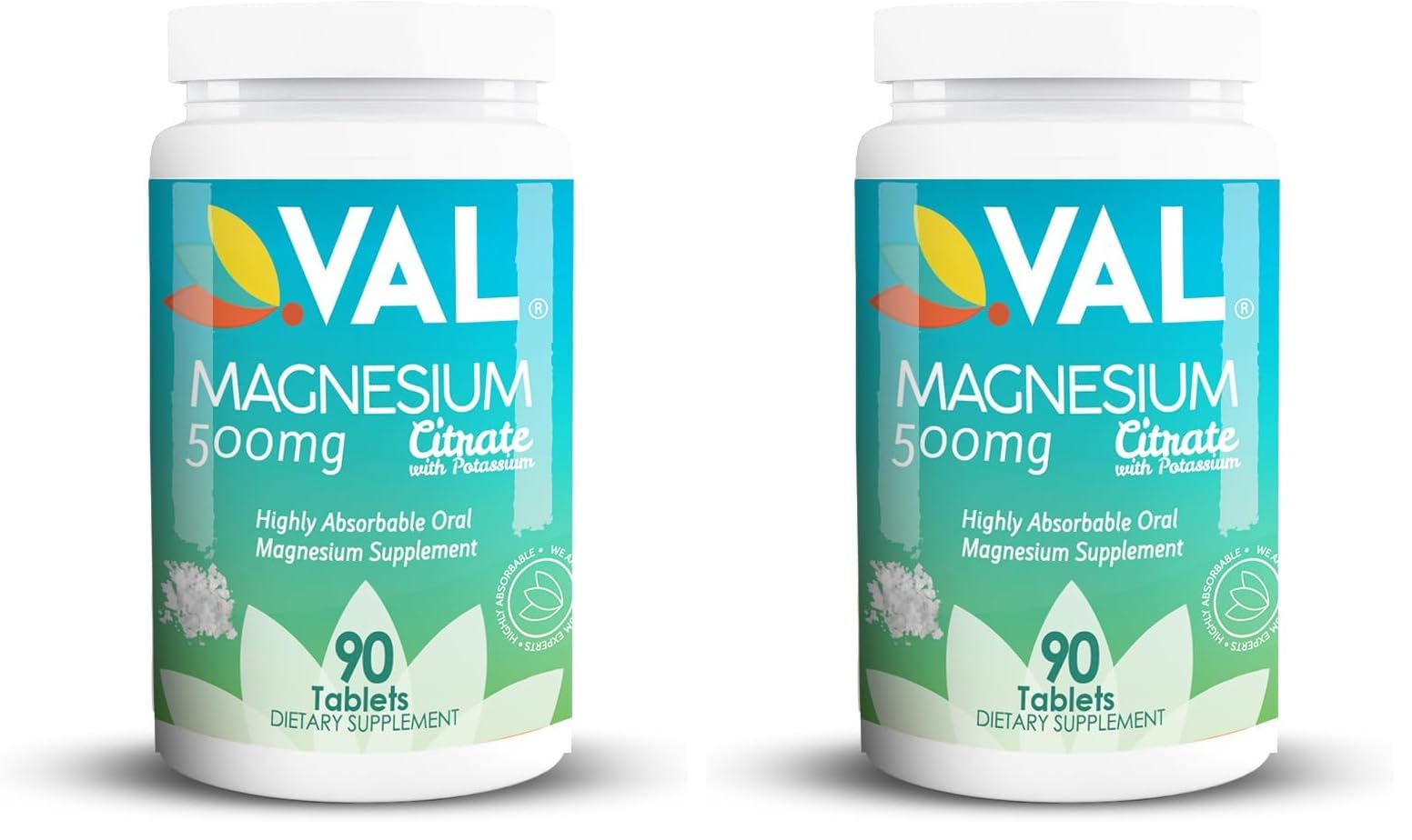 VAL Magnesium Citrate + B6 + Potassium, 90 Tablets (Pack of 2)